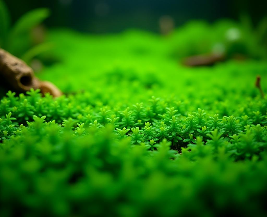 Lush ground cover plants in reptile terrarium